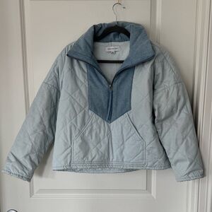 Something Navy Quilted Quarter Zip Jacket